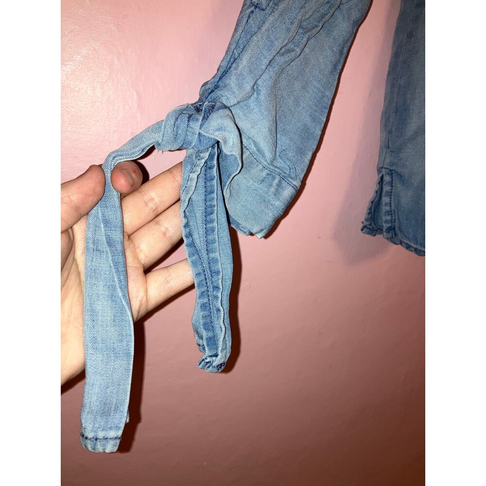 🛑 LAST CHANCE! Velvet heart chambray open sleeves top size small - Picture 3 of 5